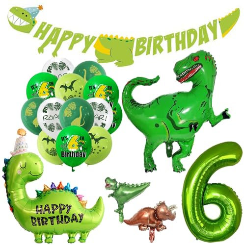 Geburtstagsdeko 6 Jahre Junge Kindergeburtstag Deko Jungen 6 Jahre Geburtstag Deko Junge Dino Folienballon 6