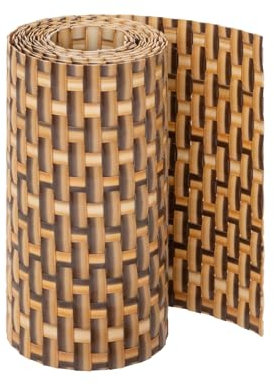 Jardinion Sichtschutzstreifen Rattan Optik 250 x 19cm Hellbraun Sichtschutz, Balkon Sichtschutz, Terrasse- und Gartenzaun Sichtschutz