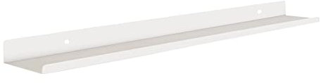 MILUKA Wandregal Weiß Metall | Regal Wand 110 cm Long | Wandboards, Für Bilderrahmen Dekos, Buch, Für Schlafzimmer, Küche, Büro, Wohnzimmer | Regale für Wände Weiß