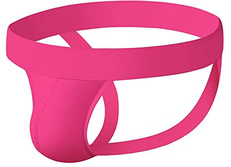 Jockstraps Athletic Supporters Biancheria Intima Sexy Jock Strap Sport Cotone Stretch Perizoma, Rosa, Small