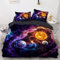 Luowei Bettwäsche 135x200cm 3D Universum Weltraum Motiv Bettbezug Set Mikrofaser Kinder Jungen Deckenbezug mit Reißverschluss und 1 Kissenbezug 80x80 cm – (Galaxy 7, 135 x 200 cm)