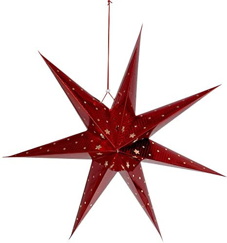 Large Red LED Paper Hanging Star 60cm Lantern Christmas Ornaments Hanging Decoration Window Party Home Decor Folding Christmas Star