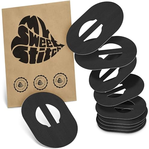 MySweetStitch 10 Fixierpflaster für Guardian Enlite/3/4 oval Black | Hilft gegen vorzeitiges Ablösen, wasserfest und schnell trocknend, hautfreundlich, bis zu 15 Tage Halt
