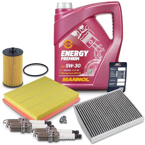 BESTPRICE ATP Inspektionspaket Filterset 1x Innenraumfilter mit Aktivkohle, 1x