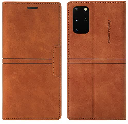 OKZone Funda para Samsung Galaxy S20, Funda Libro Samsung S20, Carcasa Samsung S20, Funda Móvil Samsung S20 Magnético Carcasa Libro con Tapa de Cuero Piel para Samsung S20 Funda con Tapa (Marrón)