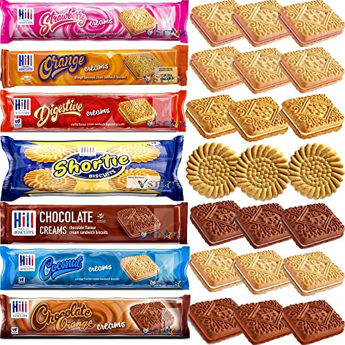 VSTAR Hills Creams Biscuits 150g - Variety Flavours of Cream Biscuits (Mixed Packs, 3)