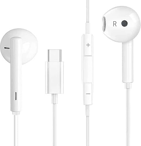 For Google Pixel 9a / 9 / 8a / 8/8 Pro / 7A Earphones USB C Headphones, Type C Earphones In-Ear Wired Headphones with Mic and Volume Control HiFi Stereo Earbuds For Google Pixel 9a / 8a / 7a / 6a