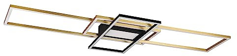 Trio Leuchten LED Deckenleuchte Irvine 620010408, Metall Messing matt, inkl. 60 Watt LED, Fernbedienung, Dimmer, Nachtlicht