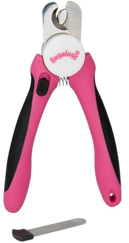 BUGALUGS Dog nails clippers & Cat Nail Clippers - Nail Trimmer with Safety Guard & Dog Nail File. Suitable for Pets, Dogs, Puppy, Cats, Kitten Nails & Claws. Pet Grooming Supplies (Small to Medium)