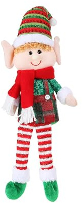 Fenteer Weihnachtsneuheitsspielzeug Elfen, Weihnachtsfigur mit Langen Beinen, Weihnachtselfenpuppen Elfenplüschpuppen für das Neujahrshaus im Freien, Jungen