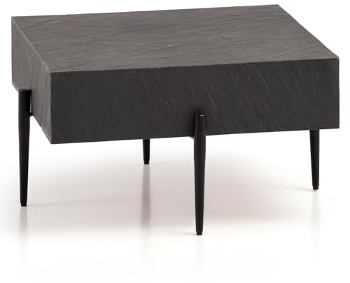 Wohnling Couchtisch 64x64x35 cm Steinoptik Metall Anthrazit