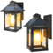 Moman Farolas Solares Exterior, 2 Piezas Luz Vintage Pared al Aire Libre con Sensor de Movimiento 3 Modos Impermeable IP65 2200mAh Aplique Solar Exterior para Jardin, Farola-Solar-Exterior-Foco-Luz