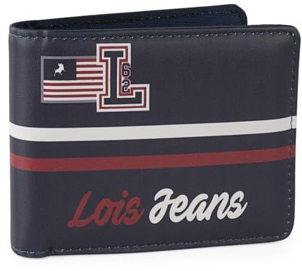 Lois - Cartera Juvenil Marino De Polipiel Resistente para Chico Deporte Casual con Bolsillo Monedero Cremallera Ideal para Adolescente Y Jovenes