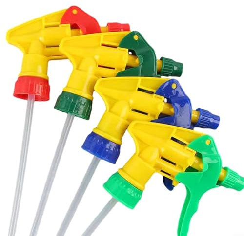 DAZZLEEX 5Pcs Plastic Neck Spray Bottle Replacement Nozzle Reusable Heavy Duty Mist Spray & Stream Sprayer Replacement Tops