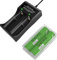 TQTHL2 Slot USB Akku-Ladegerät mit USB-Anschluss für 2 Stück 3600mAh Kameras Akku, Power Bank Ersatz 2 Stück inkl. Box, 30A, 3,7V…