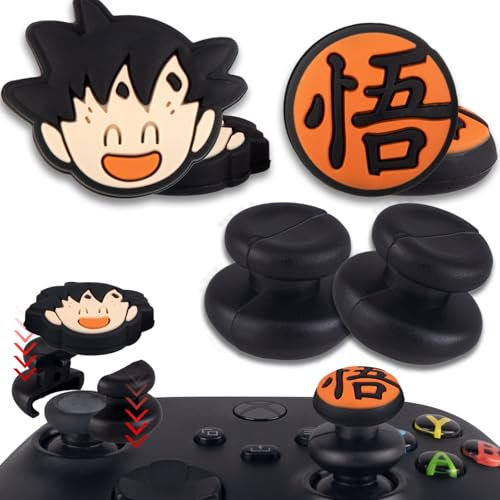 PlayRealm 2 x Daumenstick-Verlängerung und 4 x Daumengriff für Xbox Serie und Xbox One Controller (Goku)