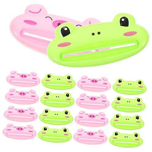 WOONEKY 20pezzi Dispenser Per Dentifricio Design Forma Di Animale Gadget Per Casa Estrusione Manuale Di Tubetto Di Dentifricio Strumento Per Erogazione Compatto e Utile