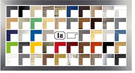 Colorello Bilderrahmen Posterrahmen Puzzlerahmen 40x120 cm Farbe Aluminium Gebürstet Dekor 120x40 cm mit weisser Rückwand und Antireflex Acrylglas