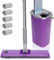 Masthome Lot de 5 serpillères avec Seau, Fonction essorage et poignée en Acier Inoxydable de 138 cm, avec 5 tampons en Microfibre, Seau de Nettoyage avec serpillère, kit pour Nettoyage des sols