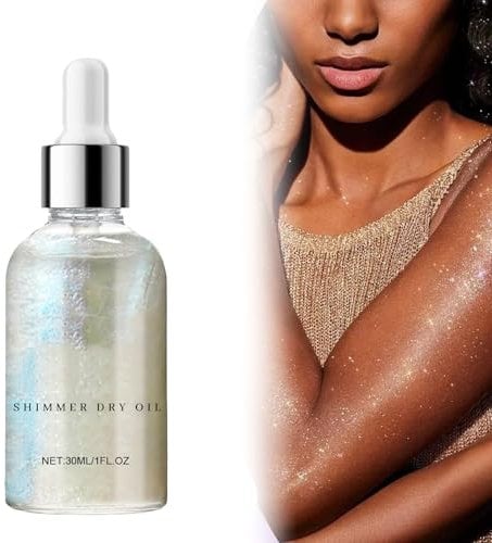 Glitzer-Körper-Make-up-Flüssigcreme, Body Luminizer, Flüssiger Bronzer Highlighter, Schimmerndes Körperöl, Schimmerndes Körperöl mit glänzenden Partikel, Verleiht bronzenen Schimmer