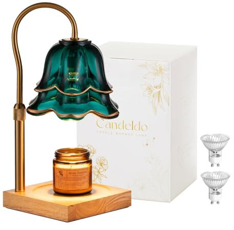 Candeldo Candle Warmer Lamp with Timer: Candle Warmers with 2 Bulbs Height Adjustable Candle Lamps Home Bedroom Decor House Warming Gift Mothers Day Mom Gift for Women