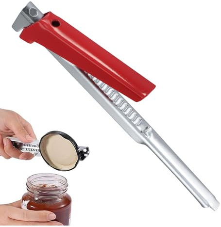Chstarina Effortless Arthritis Jar Opener, Dosenöffner Manuell, Glasöffner Schraubdeckelöffner, Büchsenöffner, Arbeitssparender Dosenöffner, Multiöffner für Senioren, Familie (Rot)