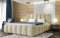 AGMAT-FURNITURE Polsterbett Bali mit Kopfteil, 160 x 200 cm, Doppelbett mit Bettkasten und Lattenrost aus Metall, Velourstoff: Beige