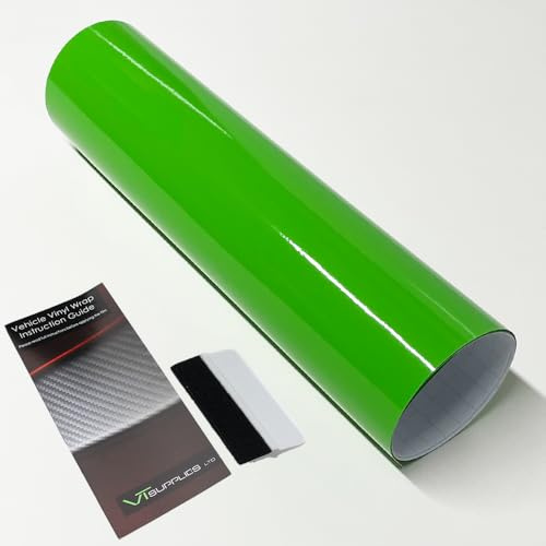Gloss Car Vinyl Wrap [Self Adhesive Air Release Film] with Squeegee Tool - Outdoor Rated for Car Automotive Use (Medium Green, 30 x 152cm)