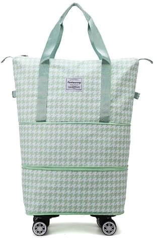 Yarteim Reisetasche mit 4 Rollen, Faltbare Weekender Tasche, Erweiterbar Handgepäck Großer Kapazität Trainingstasche Sporttasche Wasserdicht Travel Bag, Rollgepäck für Damen und Herren Fitness Reisen