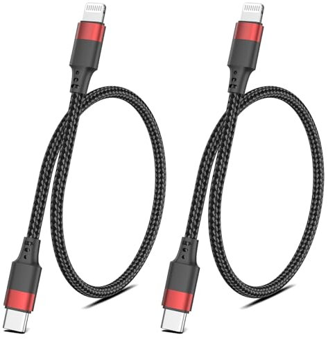 USB C to Lightning Cable Short 0.6m, MFi Certified 2Pack 60cm USB C iPhone Charger Cable Nylon Braided Type C to Lightning Cord PD Fast Charging Lead for iPhone 14 13 12 11 Pro Max Mini XR XS SE