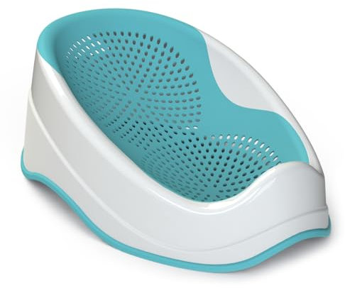 BABYLON DOLPHIN Siege de bain pour bebe de 0-6 mois – Ergonomique baignoire bébé – Hypoallergénique Résistant à la moisissure – Antidérapant – Transat de bain pour bebe – Siege bebe douche – turquoise