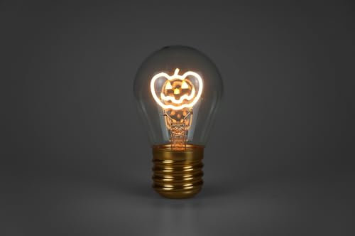 BHMAOYN Lámpara LED con USB y batería, diseño de calabaza con estilo Edison, decoración otoñal para Halloween y Acción de Gracias, blanco cálido