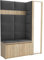 Brent - Garderobenschrank Flur Sonoma Eiche mit sitzbank 145 cm Breit Luton 7 - Multifunktionale Flurgarderobe Set mit Stauraum und Wandpaneel, Garderobe mit Sitzfläche und Kleiderhaken