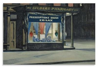 Edward Hopper Kunstdruck auf Leinwand - Wandbild - Wohnzimmer - 20 x 30 cm