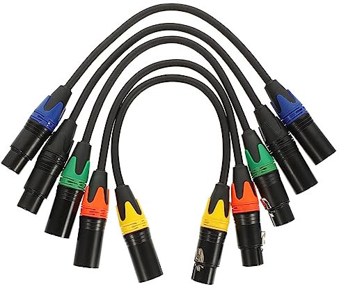 Sosoport 5Pièces Câbles Xlr à Femelle de Adaptateurs de Microphone pour Connexions Audio Cordons Robustes pour Dj Enregistrement et Diffusion Direct Couleur