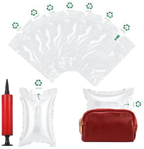 100 Stück Luftpolsterfolie Füllmaterial 10x15cm,Luftkissen Verpackungsmaterial mit Manueller Pumpe,Stoßfest Verpackungschips für Transportverpackungen & Geschenkverpackung,Polstermaterial
