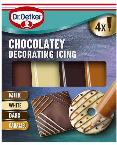 Dr. Oetker Chocolate Flavoured Decorating Writing Icing 4 x icing tubes 76g