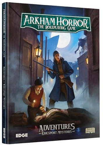 Arkham Horror The Roleplaying Game Kingsport Mysteries Adventure Book | 3 Kampagnen-Szenarien, 2 doppelseitige Posterkarten, immersives Rollenspiel, ab 14 Jahren, 2-6 Spieler, 1+ Stunde Spielzeit