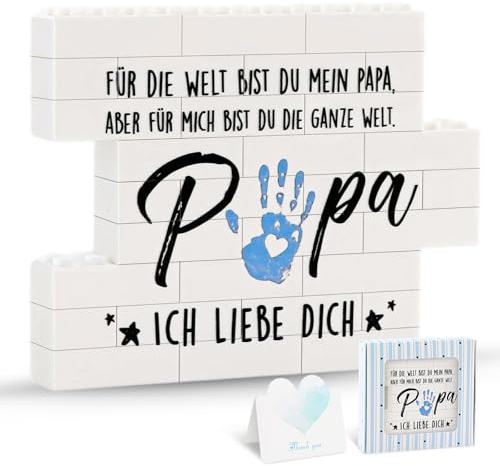 Vatertagsgeschenk für Papa Puzzle Dekoschild Baustein Design Geschenk | ABS Material, Vormontiert, Hochwertiger Druck, Schreibtisch Regal Deko, Geburtstag Vatertag Weihnachten