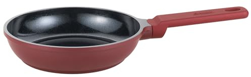 Spring PURE Mini Bratpfanne Ø 16 cm Dunkelrot, beschichtete Aluminiumpfanne mit mineralischer Antihaftbeschichtung, PFAS-frei, Induktionsboden, alle Herdarten, Wärmeisolierter Griff