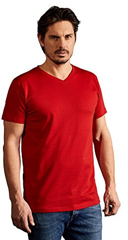 Premium V-Ausschnitt T-Shirt Herren, Rot, M