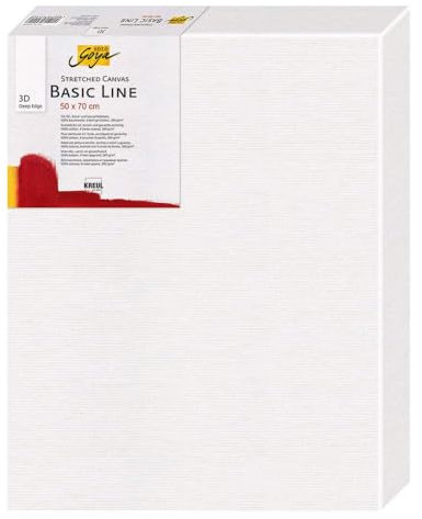 KREUL 645070 - Solo Goya 3D Stretched Canvas Basic Line, Keilrahmen 50 x 70 cm, extra tief ca. 3,8 cm, 100 % Baumwolle 4 fach grundiert, ideal für Öl-, Acryl- und Gouachefarben
