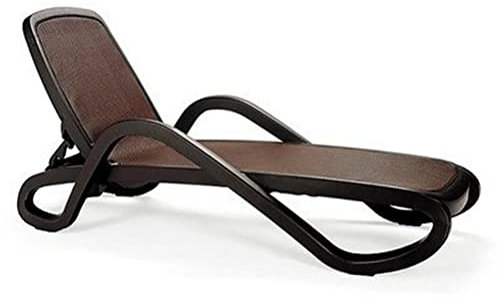 BEST Sonnenliege Alfa I Bequeme Liege, platzsparend stapelbar I Stabil & Wetterfest I Mit Atmungsaktivem Synthetikgewebe I 195 x 71 x 30/46 cm I Braun