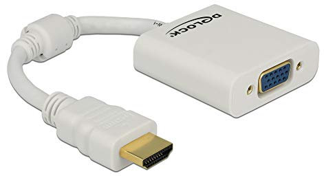 DeLOCK 65346 - Adaptador para Cable (19-p HDMI-A M, 15-p VGA F, Macho/Hembra, 1920 x 1080 píxeles) Blanco