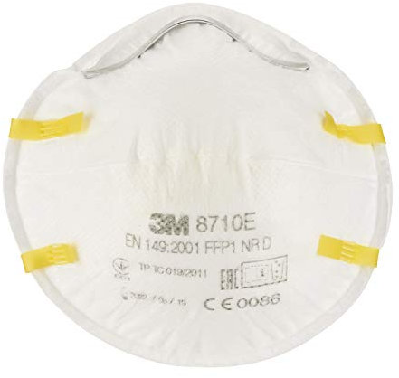 3M 8710EC3, Atemschutz-Maske FFP1, Partikelmaske für Handschleifarbeiten, individuell anpassbarer Nasenbügel, EN-Sicherheit zertifiziert, 3 Stück