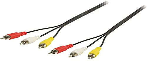Valueline VLVP24300B50 Câble Audio/vidéo 3X RCA mâles vers 3X RCA mâles 5 m Noir