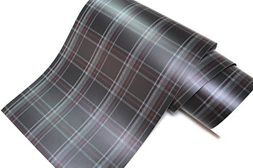 Finest Folia (33,91€/m² - 71,40€/m²) Jacky Stoffmuster MATT & Glanz Car Wrapping Luftkanalfolie GTI Look Folie Karo (Schwarz-Rot Matt, 25 x 140 cm (71,4€/m²))