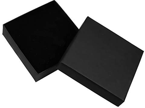 Autiga Geschenkschachtel Schmuckschachtel Geschenkbox Ring Schmucketuis Karton schwarz 86 x 86 x 26 mm 1er Pack
