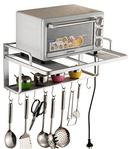 Estanterías para horno microondas, soporte de pared de almacenamiento para la cocina