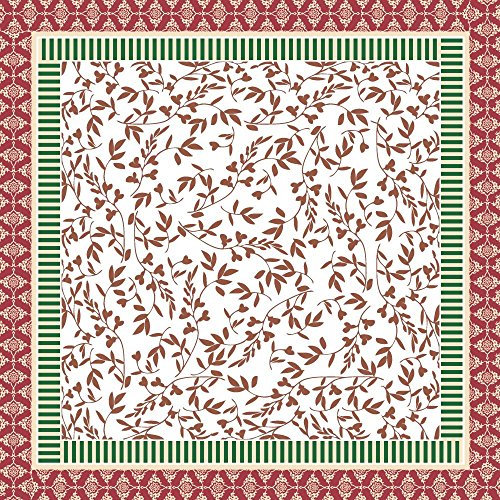 Sovie Home Tischdecke Jenna aus Linclass® Airlaid 80 x 80 cm, 1 Stück – hochwertige Einweg-Mitteldecke mit herbstlichen Blättern und Ornamentrand, perfekt für Herbstdeko, Party und Festtage